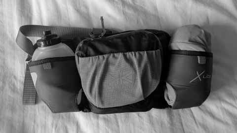Running bum bag packed for Glastonbury