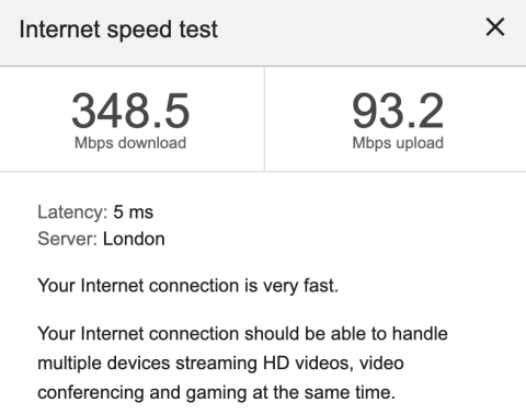 Speed test