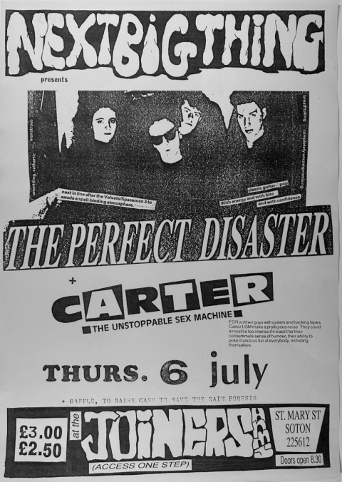 Poster for Carter USM at Southampton Joiners 1989