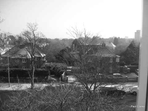 View across Folkestone on a snowy day