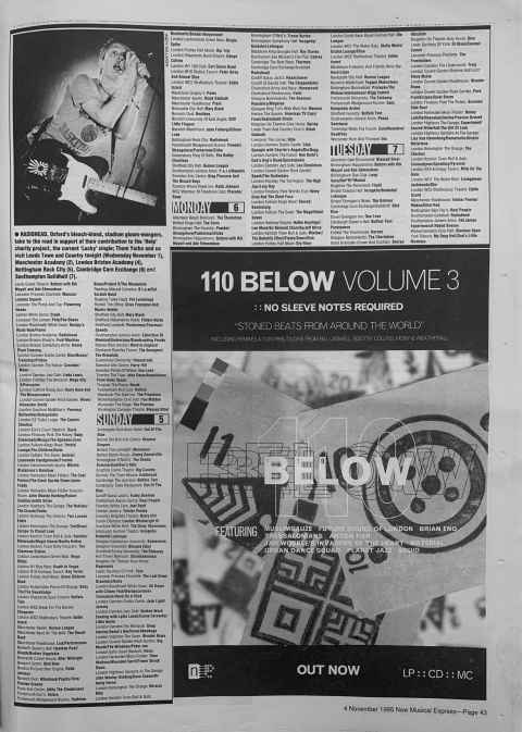 NME gig guide November 1995