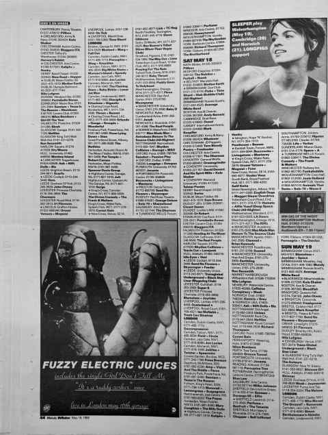 Melody Maker gig guide May 96