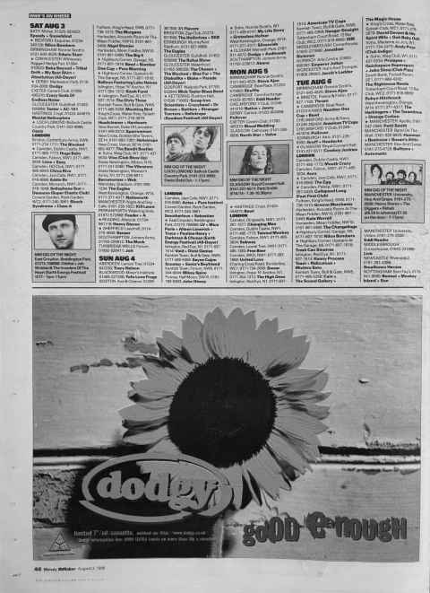 Melody Maker gig guide August 96