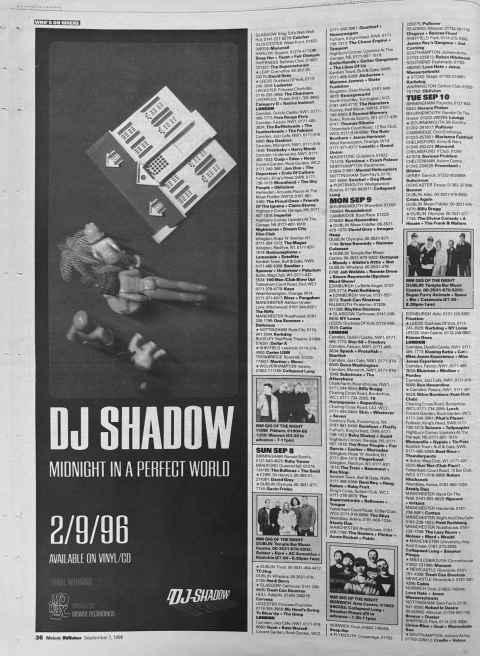 Melody Maker gig guide 1996