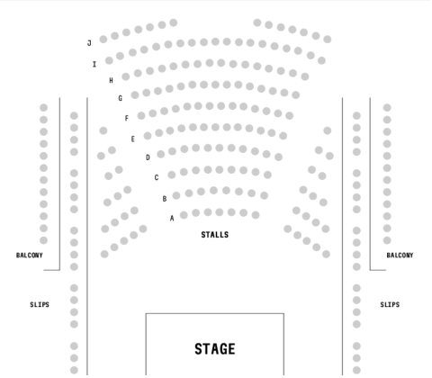Theatre seating plan at The Hard, Hackney, London
