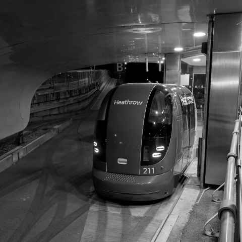 Driverless pod airport transfer at Heathrow Airport